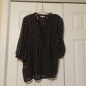 Black Rainn Polka Dot Black Blouse